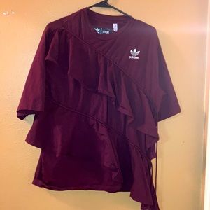 Burgundy adidas shirt